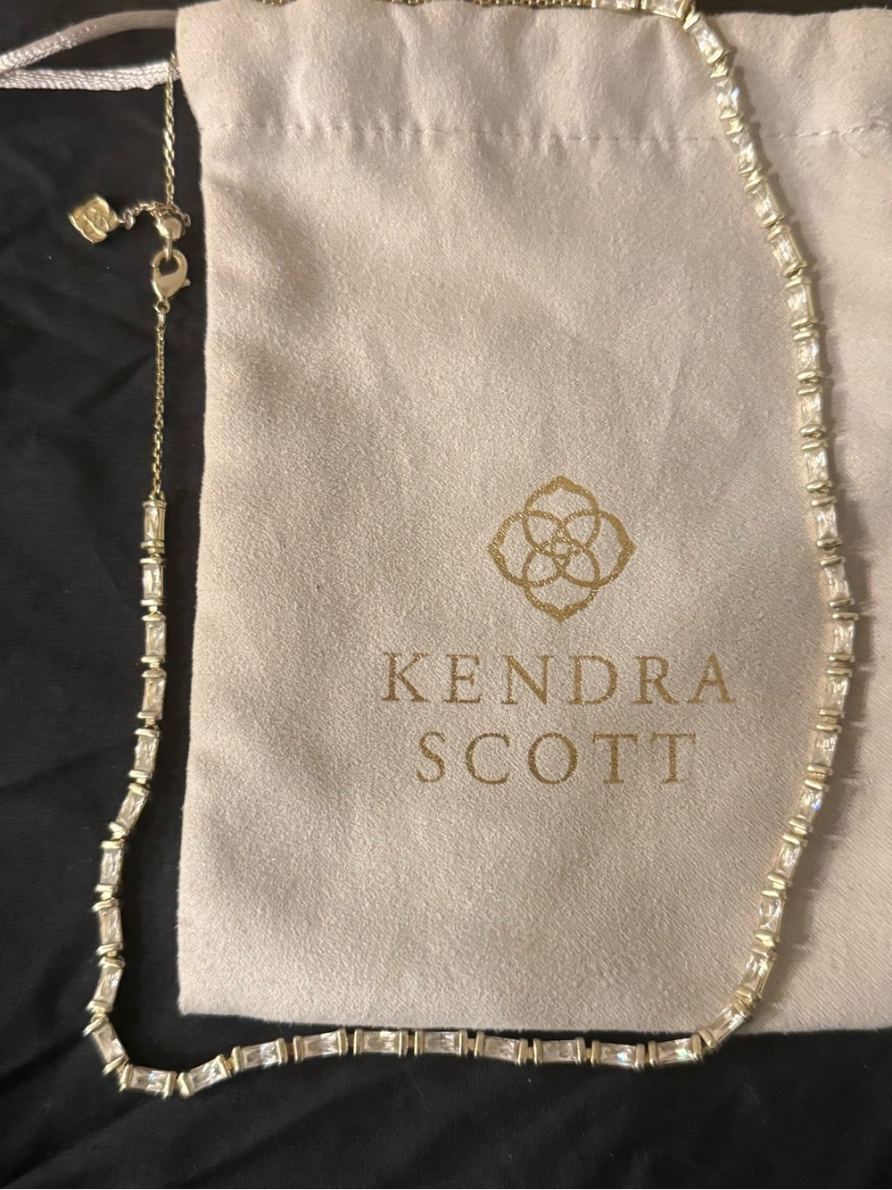 Kendra Scott Gold Crystal Baguette Station Necklace